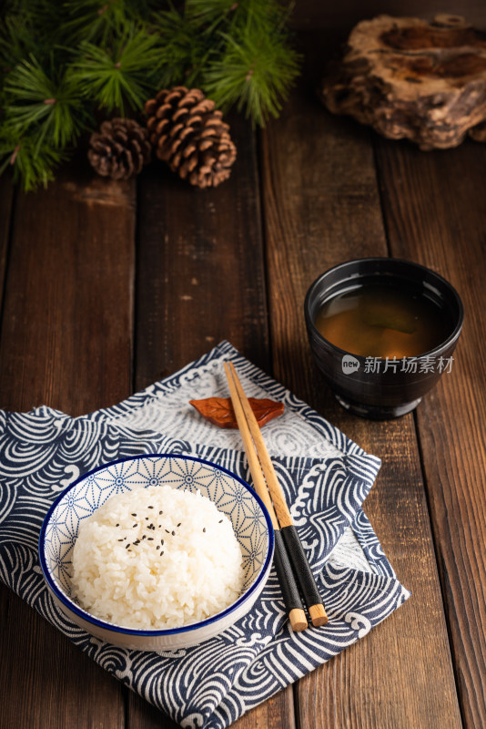 静物美食一碗白米饭