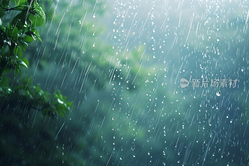 自然风景植物背景雨水