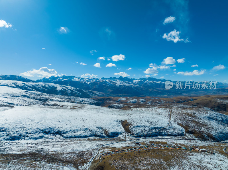 航拍雪域高原雪山风光