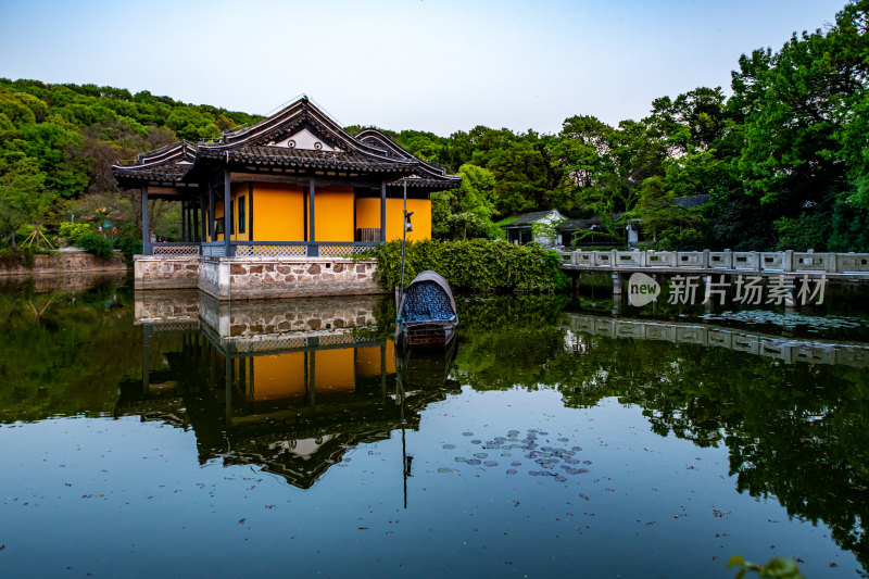 黄昏夕阳无锡太湖鼋头渚