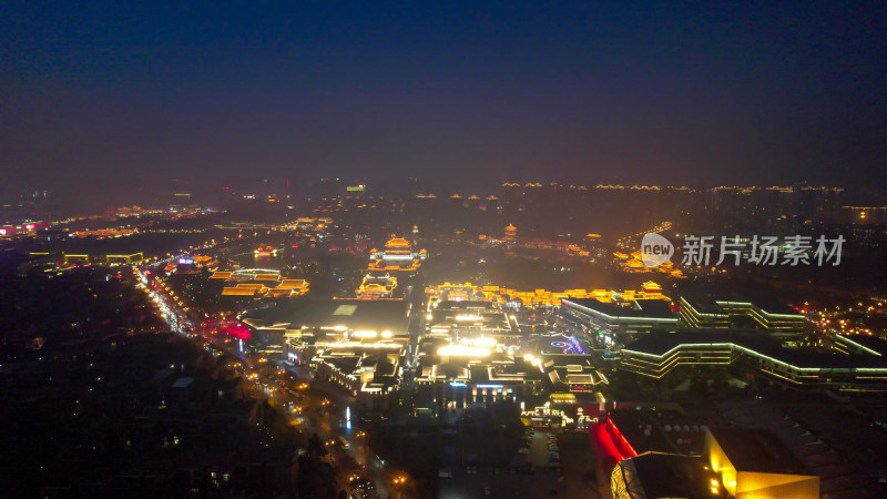 西安大唐芙蓉园夜景航拍图