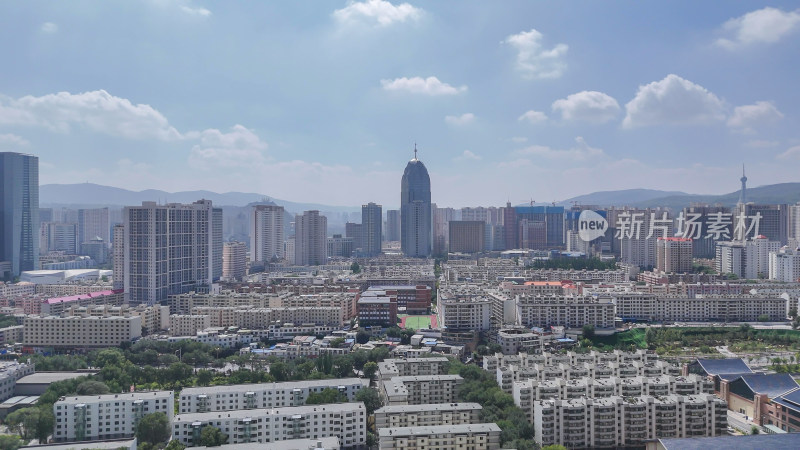 青海西宁大景青海城市建设航拍