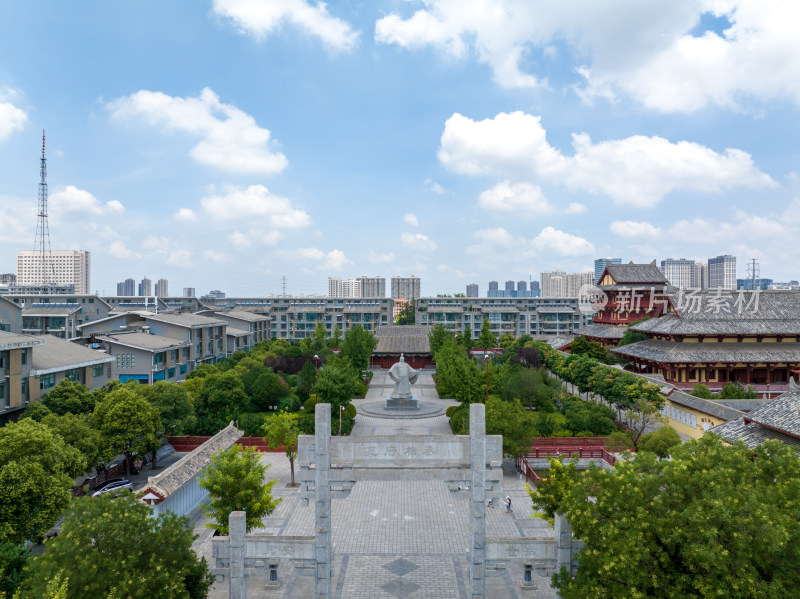 航拍夏季河南许昌曹丞府全景风光