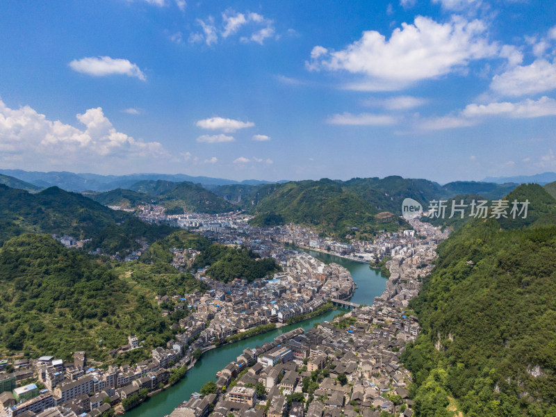 大自然秀丽山川江河航拍图