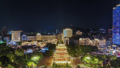 四川宜宾合江门广场夜景