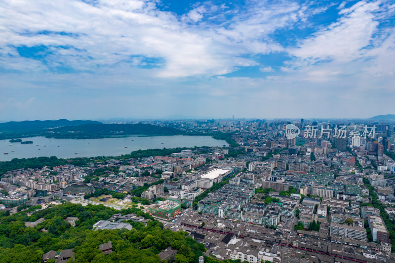 浙江杭州城市风光建筑航拍摄影图