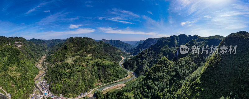 祖国大好河山青山绿水航拍全景图