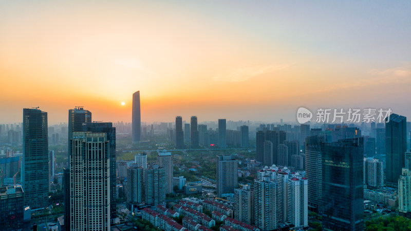 武汉汉口城市夕阳