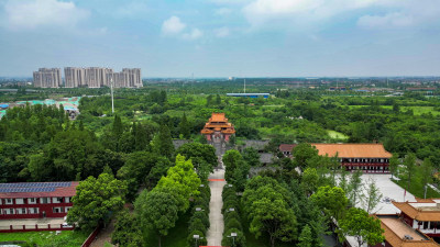 湖北荆州太晖观历史文化古建筑航拍