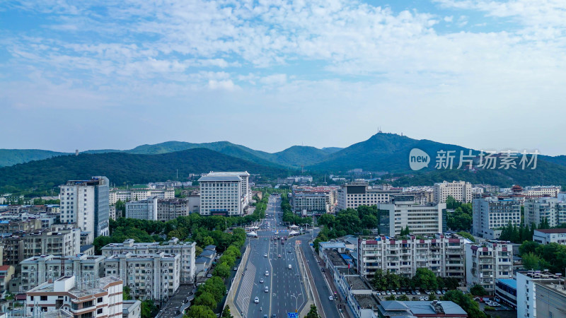 航拍湖北襄阳长虹南路