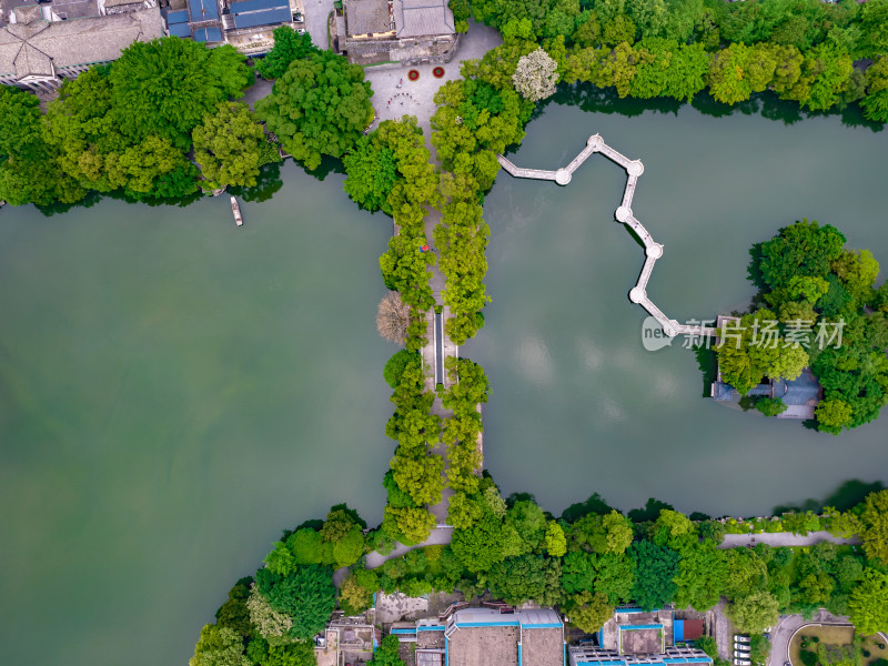 广西桂林两江四湖景区航拍摄影图