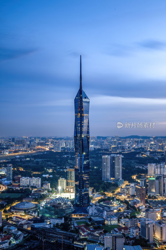 马来西亚吉隆坡莫迪卡石油双子塔夜景