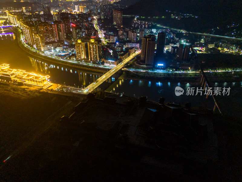 达州夜景航拍图