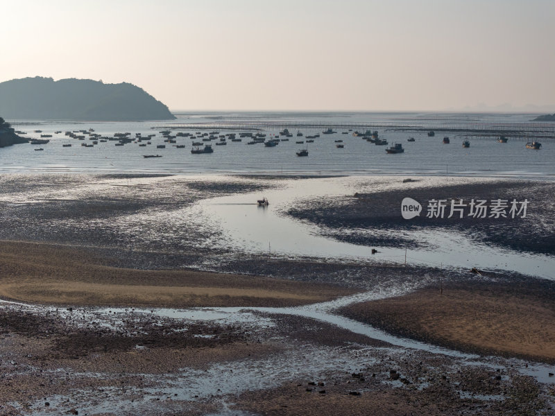 福建宁德霞浦最美县城东壁日出高空航拍