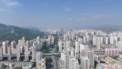 青海西宁大景西宁建设航拍