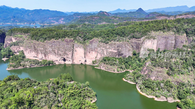 福建泰宁大金湖丹霞地貌大赤壁景区航拍