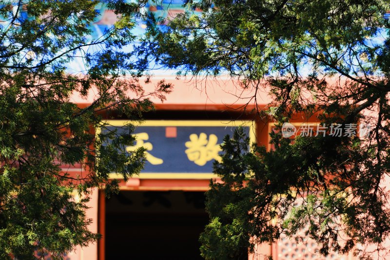 春日中的北京天坛公园斋宫风景优美