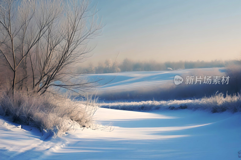 自然风景冬天大雪背景