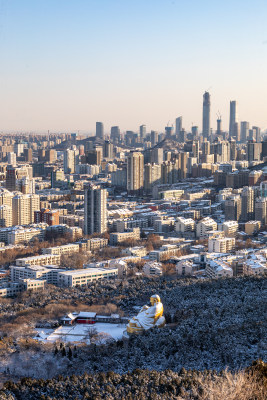 济南千佛山冬日雪景景观