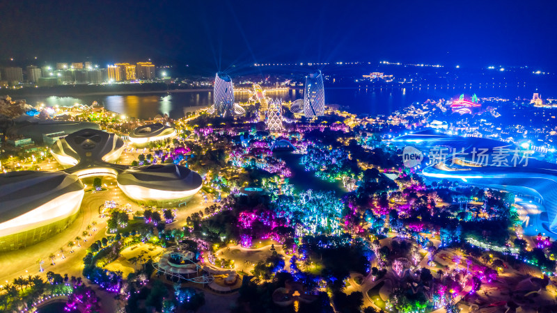 海南海花岛夜景航拍