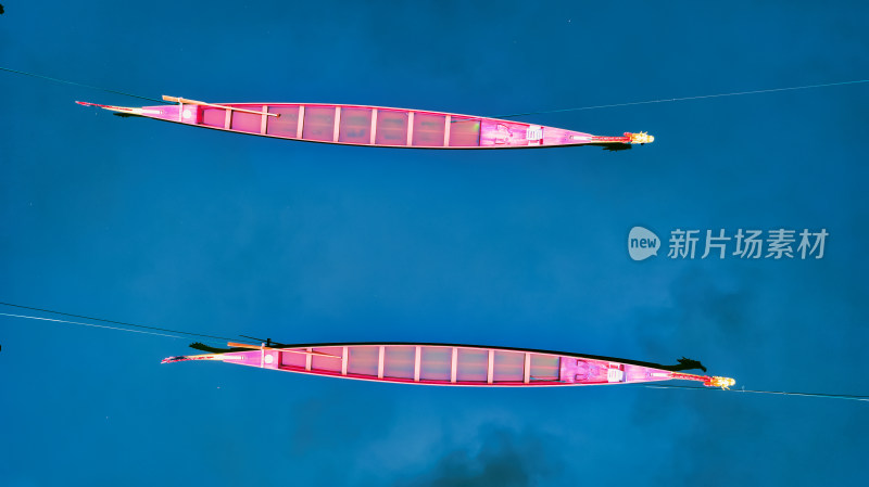 广州番禺岭南印象园绝美湖畔航拍高空照片