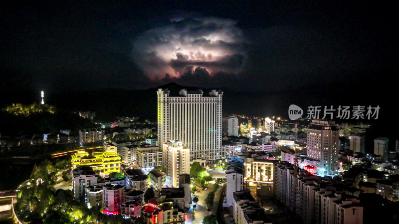 三明泰宁县城夜景灯光航拍图