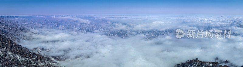 山脉大雪云海航拍辽阔高远壮观背景自然风景