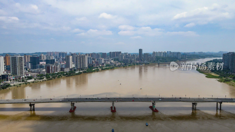 湖南株洲城市风光航拍图