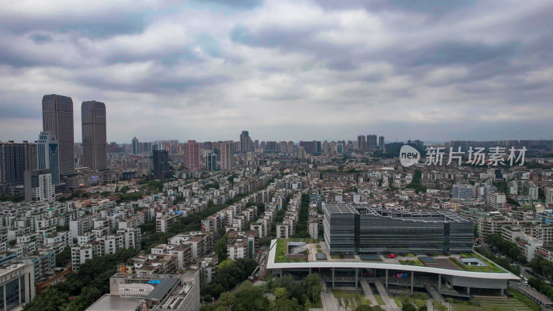 广东中山城市风光建筑航拍