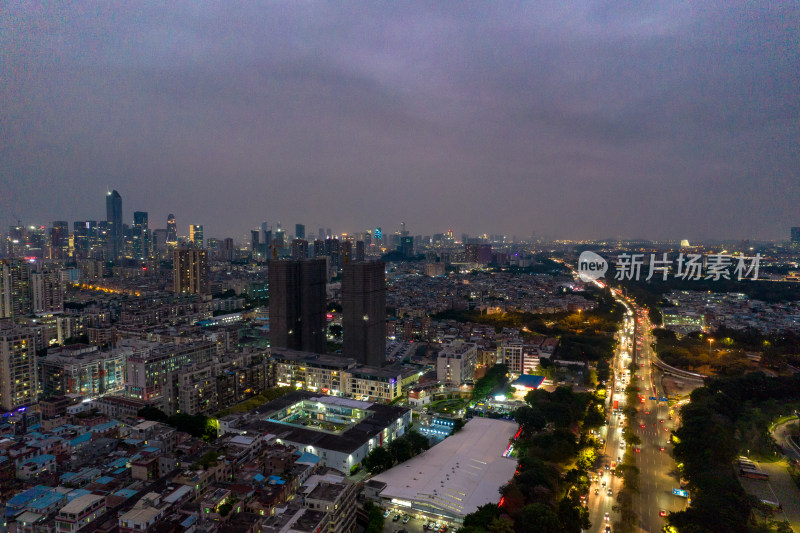 广州城市夜景航拍摄影图