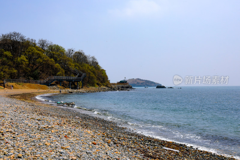 大连银沙滩海岸线海边风光