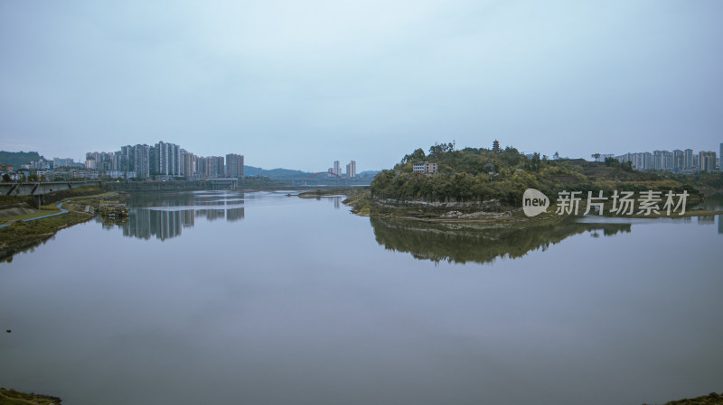 渠江上游城市广安全景图