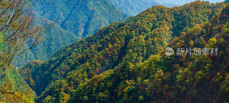 河南洛阳白云山风景区连绵的山峰