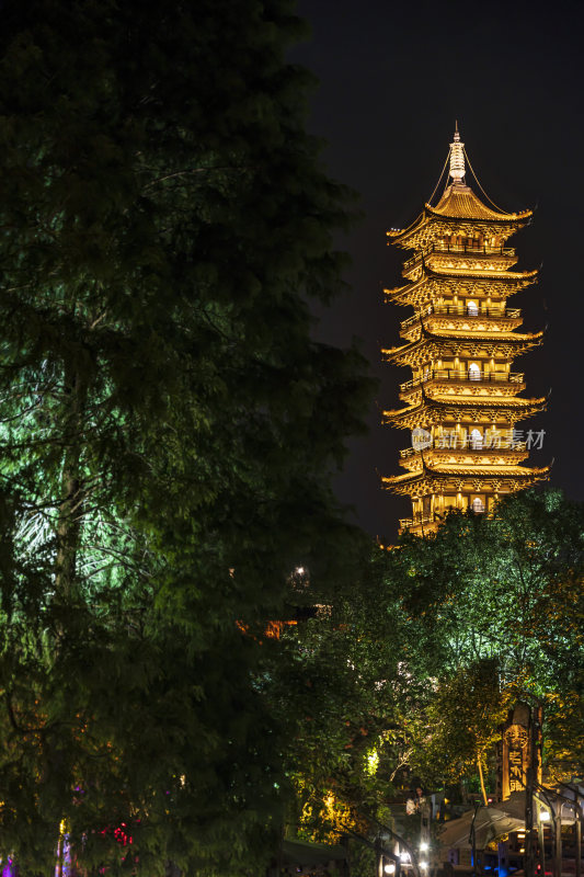 嘉兴乌镇西栅白莲寺白莲塔风景