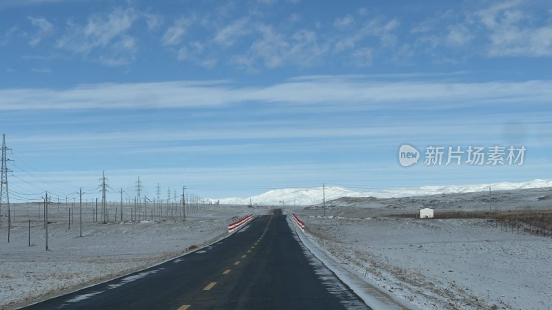 雪 雪地 新疆 雪路 驾驶 喀纳斯