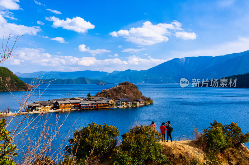 云南丽江泸沽湖景区里格岛自然风光