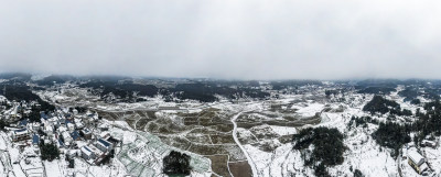 乡村田园冬天雪景