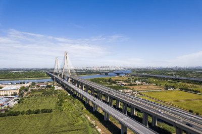 天津滨海大桥交通运输城市风光