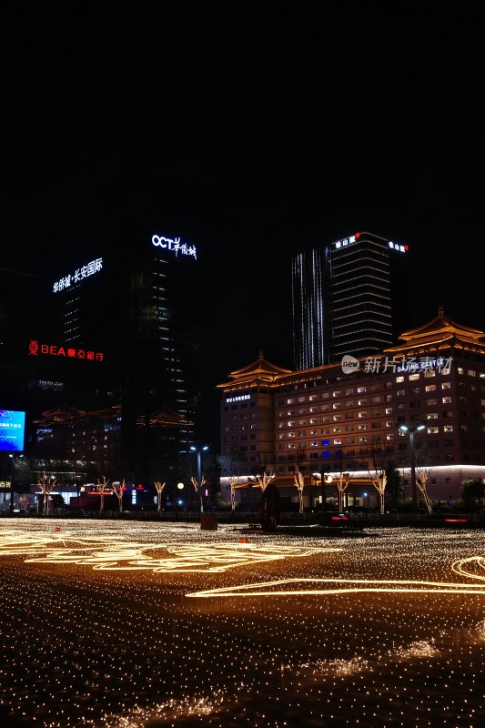 西安永宁门城市广场夜景及灯光装饰