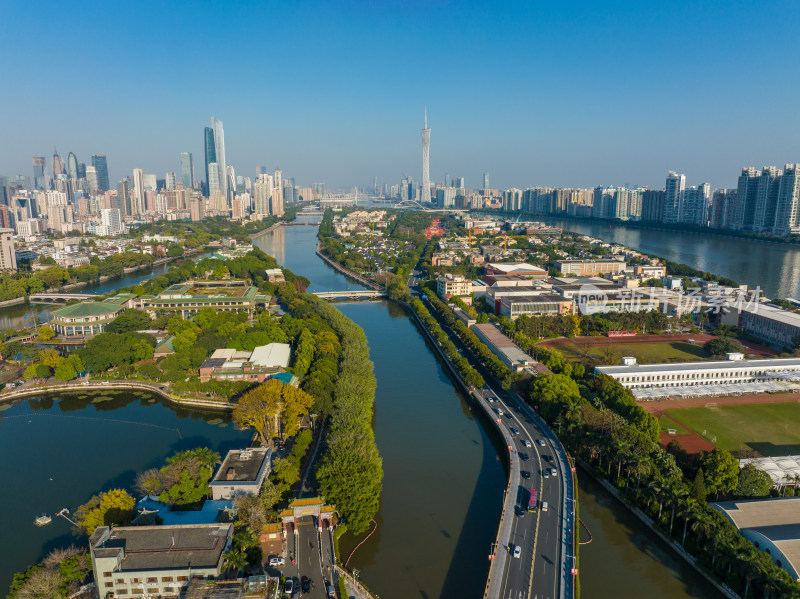 航拍广州城市建筑