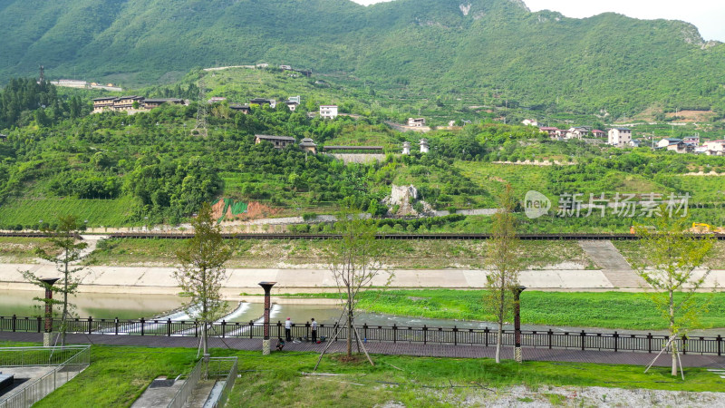 航拍湖北宜昌兴山县昭君村