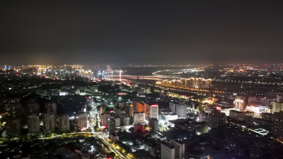 泉州城市夜景航拍图