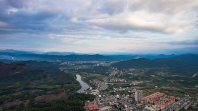 广东韶关丹霞山5A景区日出日落晚霞航拍