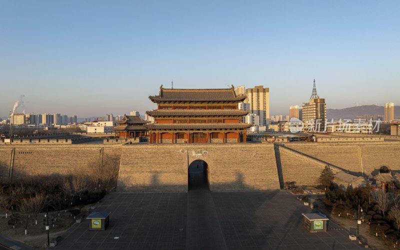 山西省大同市大同古城城墙航拍