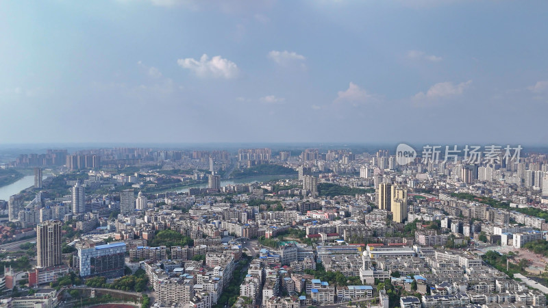 航拍四川内江大景内江城市建设摄影图