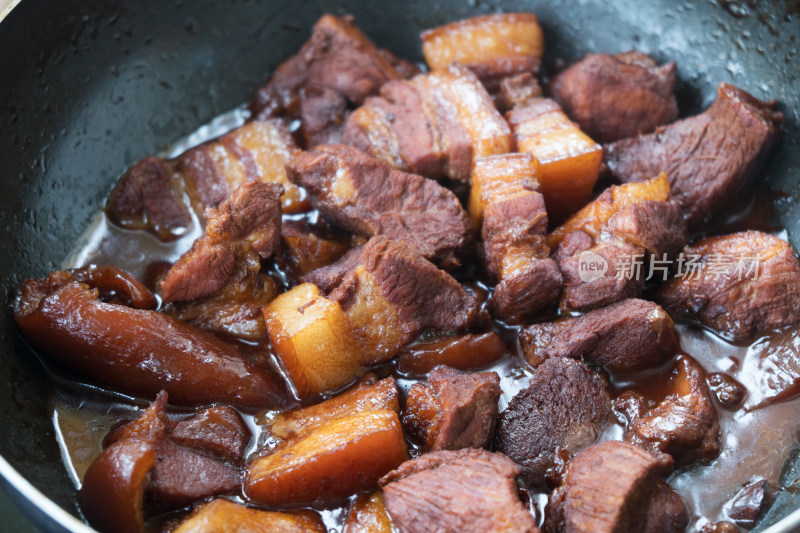 中国传统菜系红烧肉特写