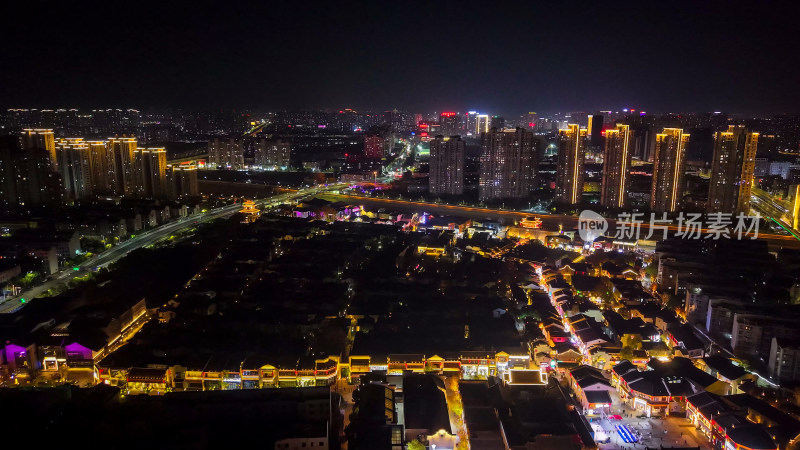 安徽芜湖城市夜景灯光航拍