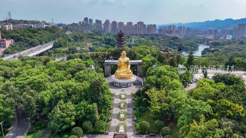 重庆华岩旅游风景区华岩寺航拍图