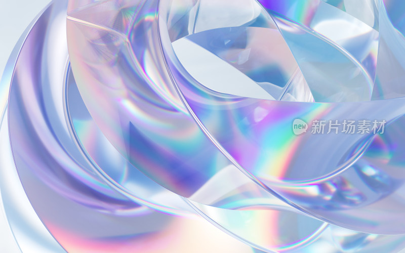 玻璃曲面宝石3D渲染
