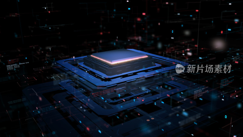 科技感芯片与电路场景